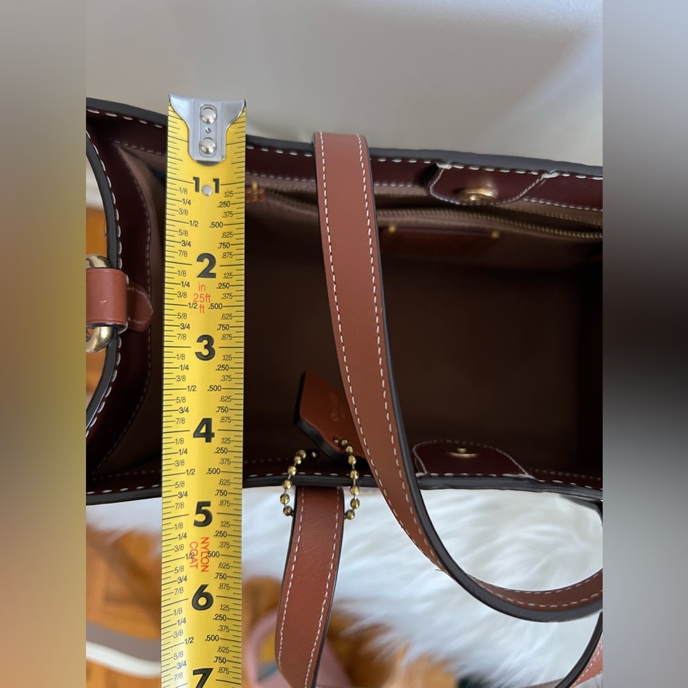 Coach Canvas Tote with Brown Leather Trim - Picture 12 of 16